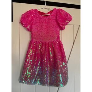 Lola and the Boys Bubble Gum Shimmer Sequin Dress 6